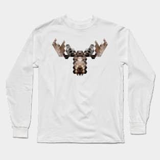 Minimalist Geometric Stylized Animals - Moose Long Sleeve T-Shirt